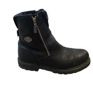 Harley-Davidson Interstate Leather Motorcycle Boots, Twin Zip 91840, Men's 11.5